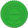 Pegatina verde sello seco
