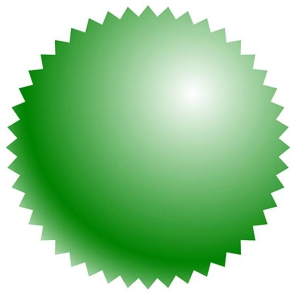 Pegatina verde sello seco