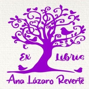 Ex Libris Arbol con Pájaros