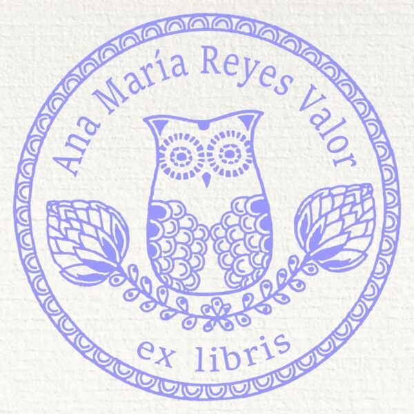 Ex Libris Búho sobre Rama