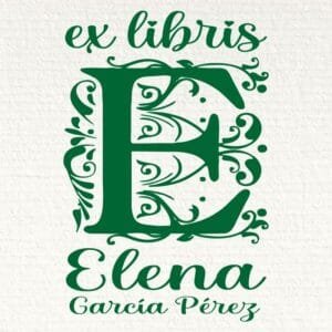 Ex Libris Inicial E con Nombre