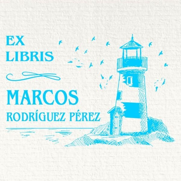 Ex Libris Montaña con Faro