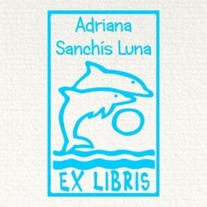 Ex Libris Pareja Delfines
