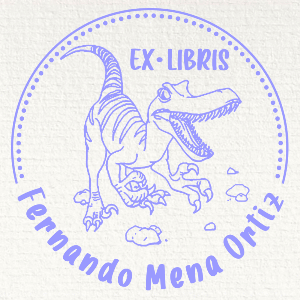 Ex Libris T-Rex Rugiendo