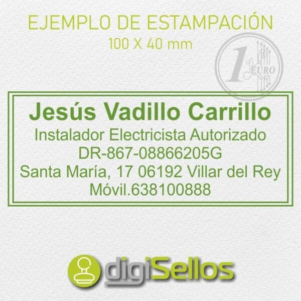 Sello manual 100x40 mm - Imagen 3