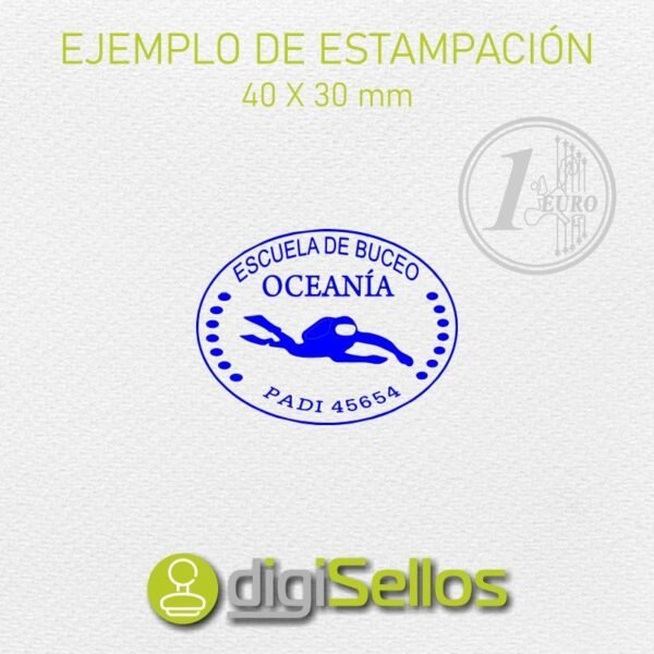 Sello manual 40x30 mm ovalado - Imagen 3