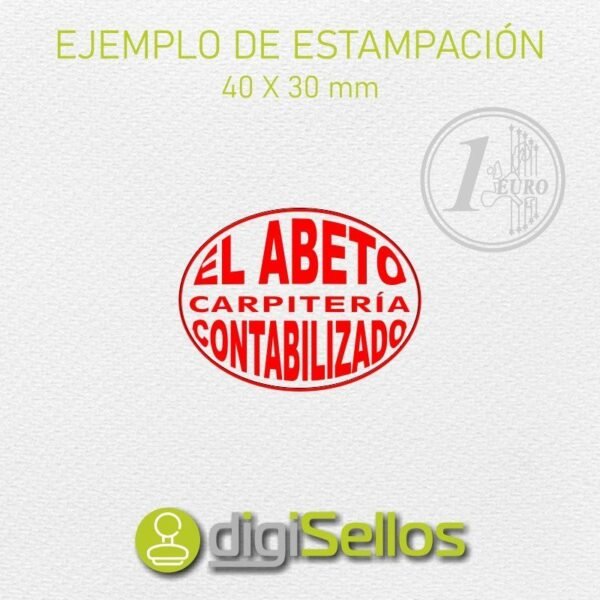 Sello manual 40x30 mm ovalado - Imagen 2