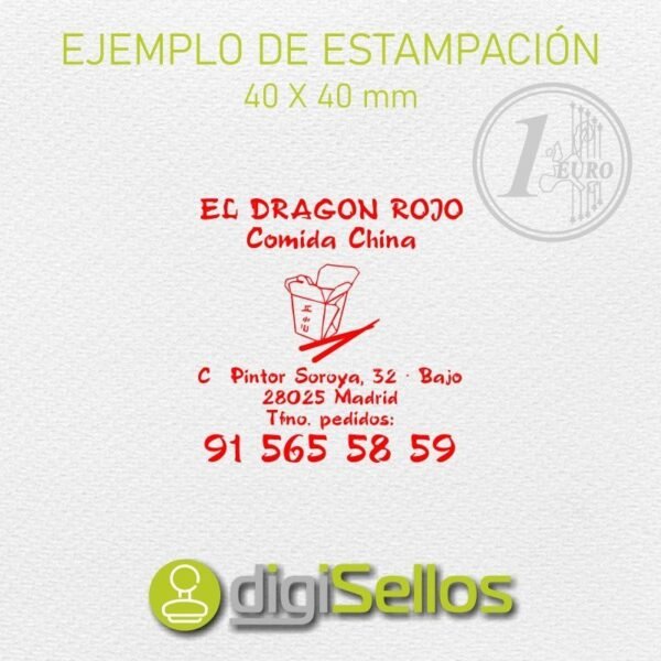Sello manual 40x40 mm - Imagen 2