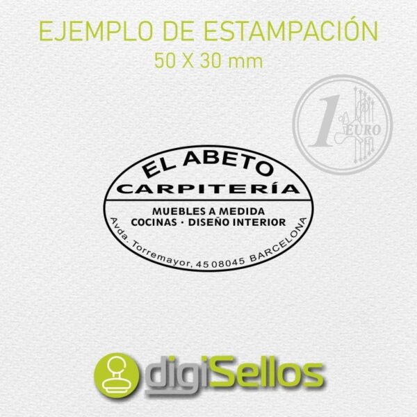 Sello manual 50x30 mm ovalado - Imagen 3