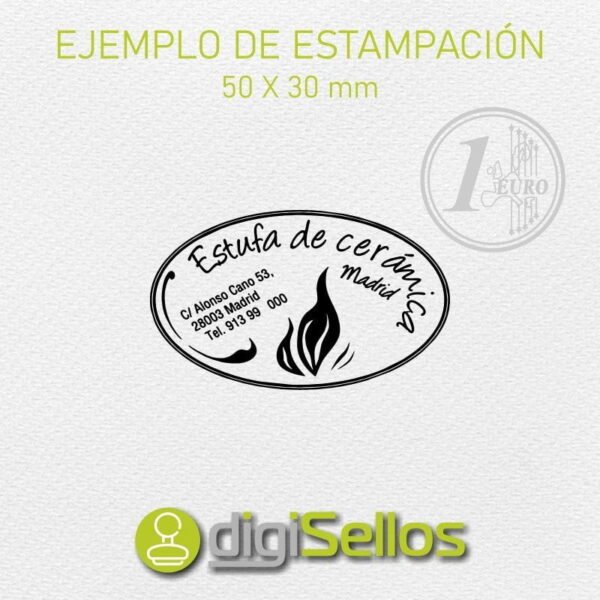Sello manual 50x30 mm ovalado - Imagen 2