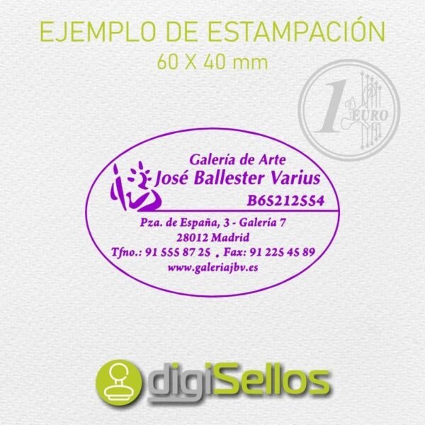 Sello manual 60x40 mm ovalado - Imagen 3