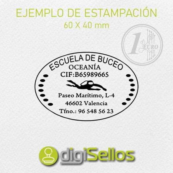 Sello manual 60x40 mm ovalado - Imagen 2