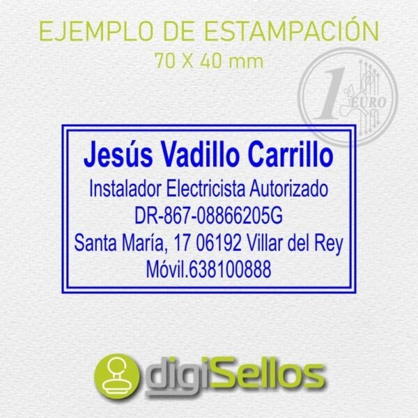 Sello manual 70x40 mm - Imagen 3