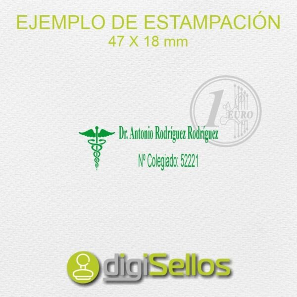 Sello Automático Médicos Número de Colegiado con Logo - Imagen 2
