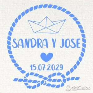 Sello Boda Barco de Papel