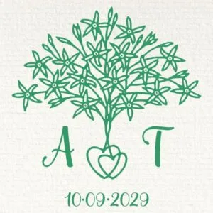 Sello Boda Margaritas con Corazones