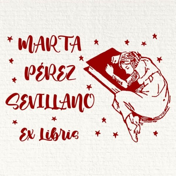Ex Libris Dormida sobre Libro
