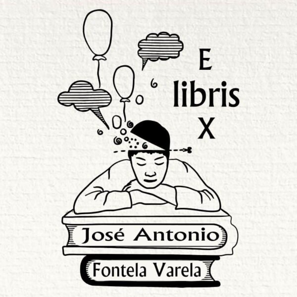 Ex Libris Dormido sobre Libros - Imagen 3