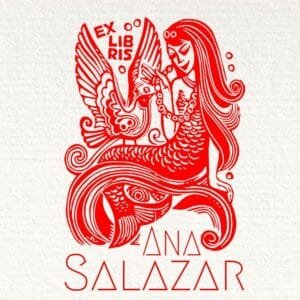 Ex Libris Sirena con Ave