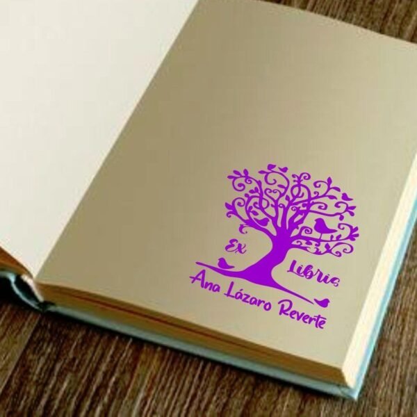 Ex Libris Arbol con Pájaros - Imagen 2