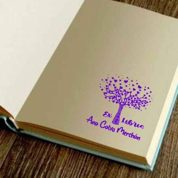 Ex Libris Árbol Corazones - Imagen 2