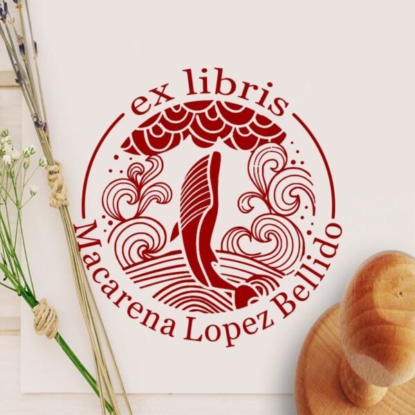 Ex Libris Ballena Saltando - Imagen 2