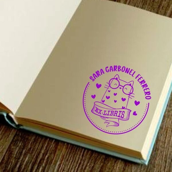 Ex Libris Buho con Gafas - Imagen 2