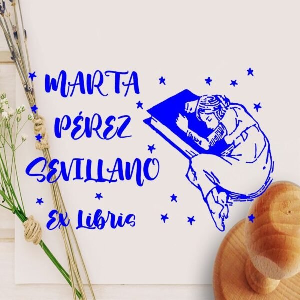 Ex Libris Dormida sobre Libro - Imagen 2