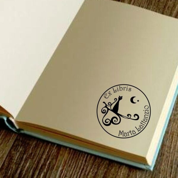 Ex Libris Gato bajo la Luna - Imagen 2