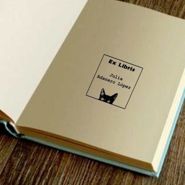 Ex Libris Gato Mirando - Imagen 2