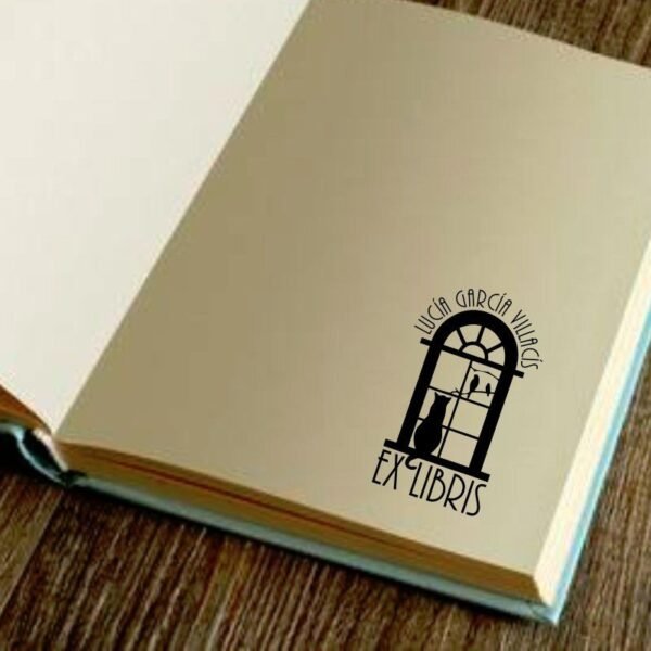 Ex Libris Gato y Pájaros - Imagen 2