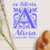 Ex Libris Inicial A con Nombre