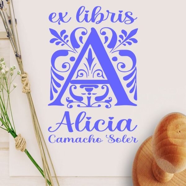 Ex Libris Inicial A con Nombre - Imagen 4