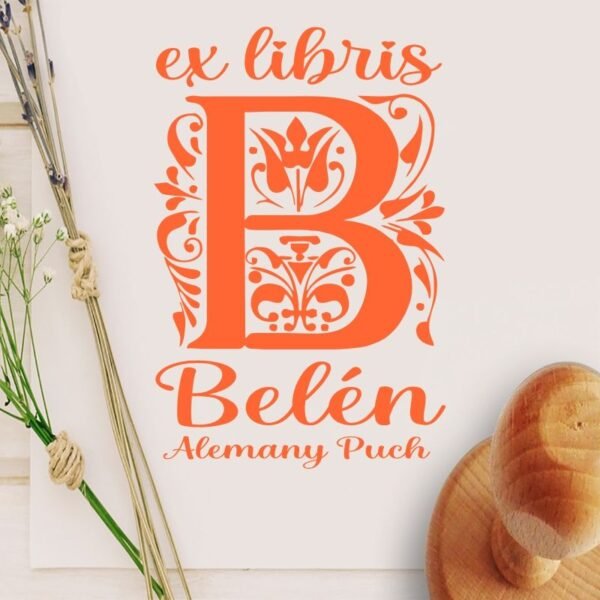 Ex Libris Inicial B con Nombre - Imagen 2