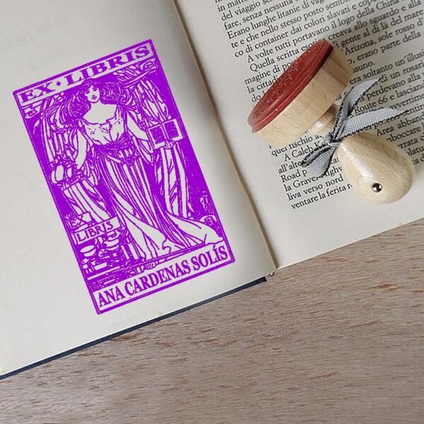 Ex Libris Mujer con Libro - Imagen 2