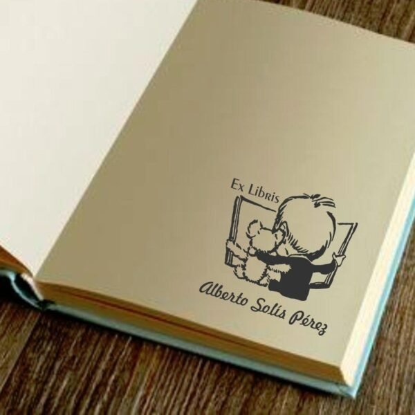 Ex Libris Niño con Peluche - Imagen 2