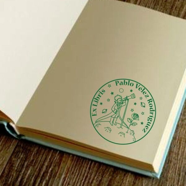 Ex Libris Principito con telescopio - Imagen 2