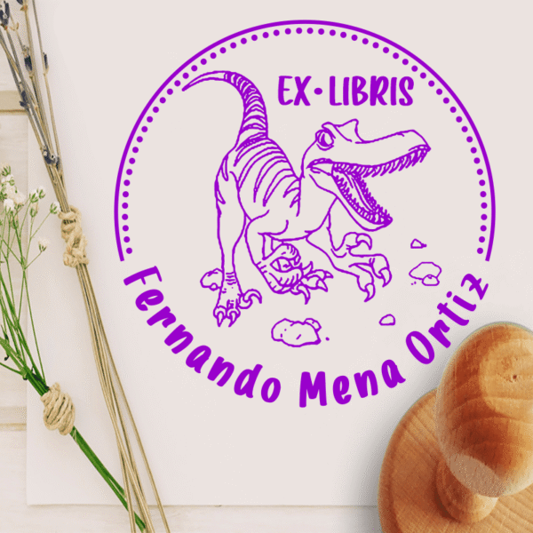 Ex Libris T-Rex Rugiendo - Imagen 2